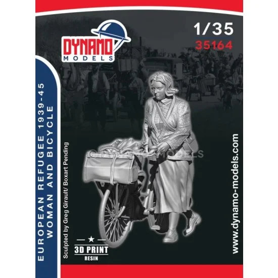 Dynamo 35164 1/35 Civilian Refugee Woman and Bicycle - Model Figures