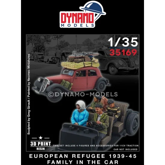 Dynamo 35169 1/35 Civilian Refugee Family in the Car - Model Figures