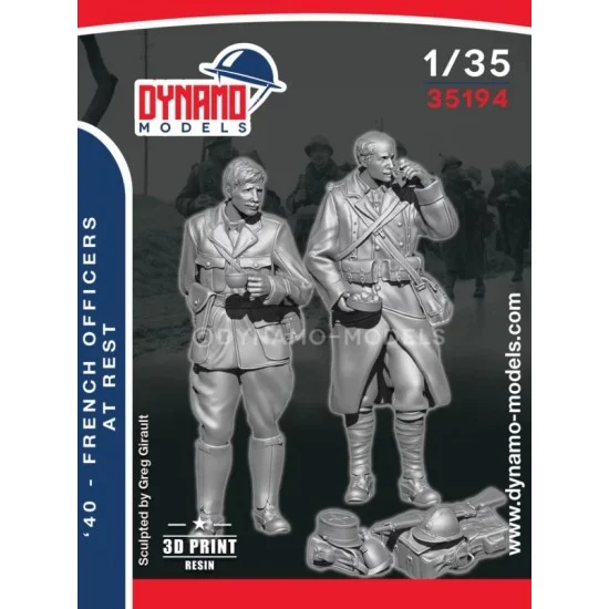 Dynamo 35194 1/35 1940 French Officers at Rest Set (2 figures) - Model Figures
