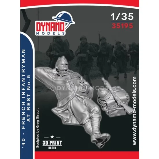 Dynamo 35195 1/35 1940 French Infantryman at Rest No.5 - Model Figures