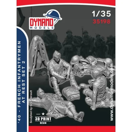 Dynamo 35198 1/35 1940 French Infantrymen at Rest Set 2 (3 figures) - Model Figures