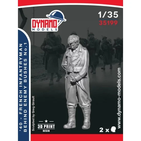 Dynamo 35199 1/35 1940 French Infantryman Behind The Enemy Bushes No.1 - Model Figures