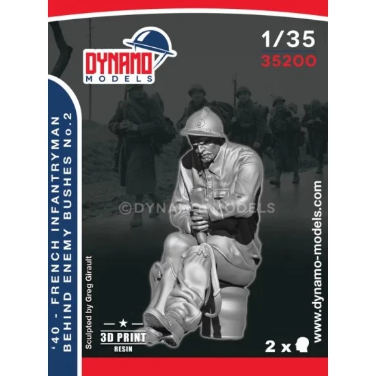 Dynamo 35200 1/35 1940 French Infantryman Behind The Enemy Bushes No.2 - Model Figures