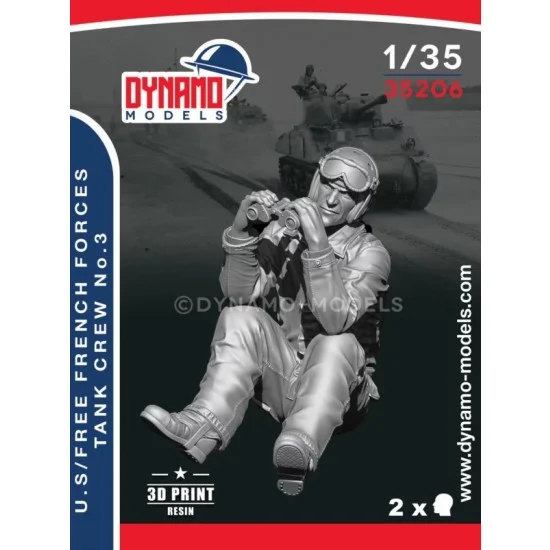 Dynamo 35206 1/35 U.S / Free French Forces Tanker 1944 No.3 - Model Figures
