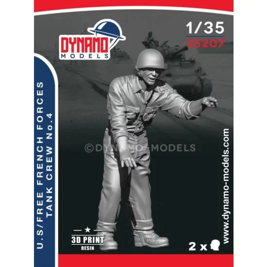 Dynamo 35207 1/35 U.S / Free French Forces Tanker 1944 No.4 - Model Figures