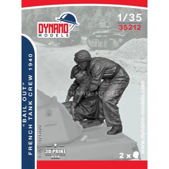 Dynamo 35212 1/35 1940 French Tank Crew ''Bail Out'' Set (2 figures) - Model Figures