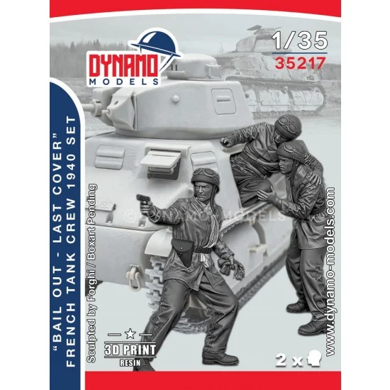 Dynamo 35217 1/35 1940 French Tank Crew ''Bail Out - Last Cover'' Set (3 figures)