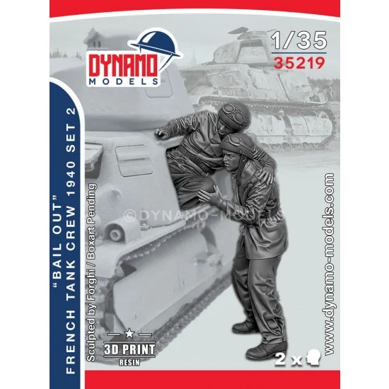 Dynamo 35219 1/35 1940 French Tank Crew ''Bail Out'' Set #2 (2 figures) - Model Figures