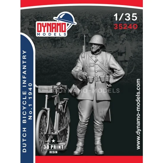 Dynamo 35240 1/35 Dutch Army Bicycle Infantry 1940 With Bicycle - Model Figures