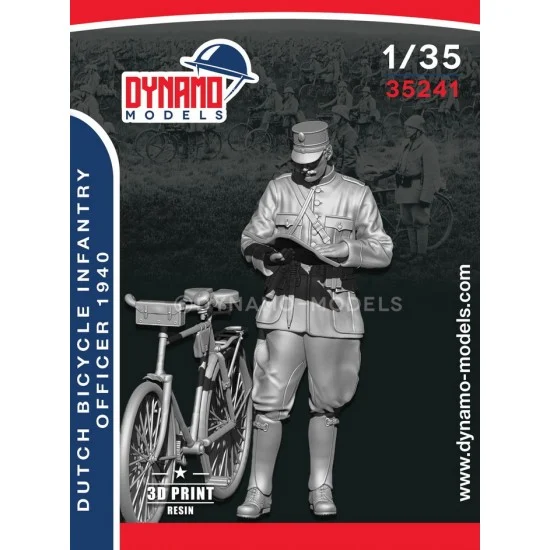 Dynamo 35241 1/35 Dutch Army Infantry Bicycle Officer 1940 With Bicycle - Model Figures