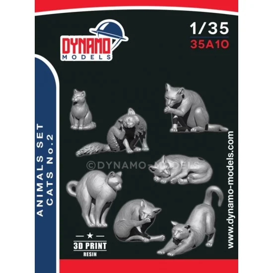 Dynamo 35A10 1/35 Animals Serie - Cats Set No.2 (7pcs)