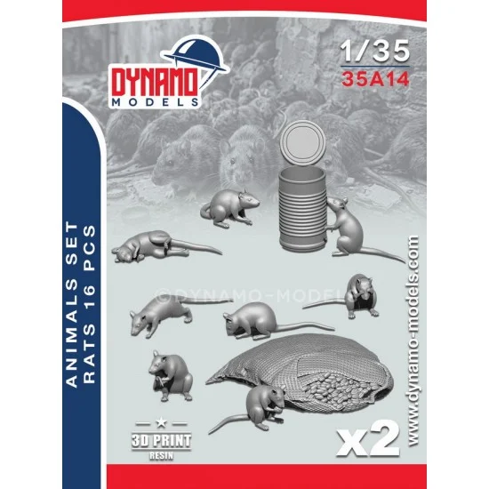 Dynamo 35A14 1/35 Animals Serie - Rats (16pcs)