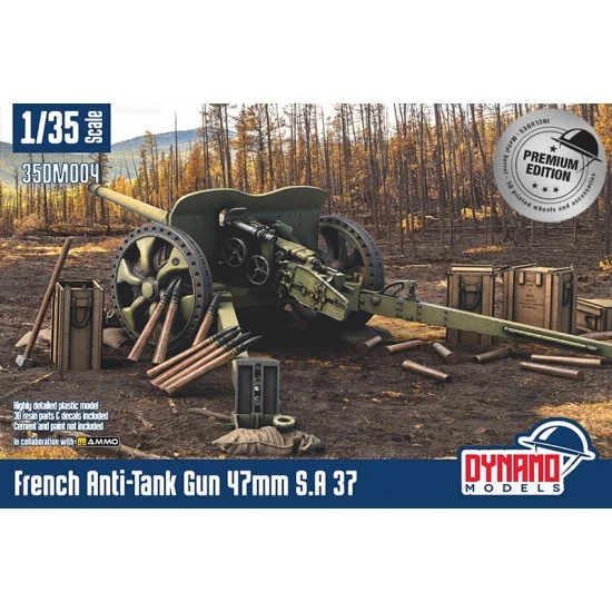 Dynamo 35DM004P 1/35 French Anti-Tank Gun 47mm S.A 37 [Premium Edition]