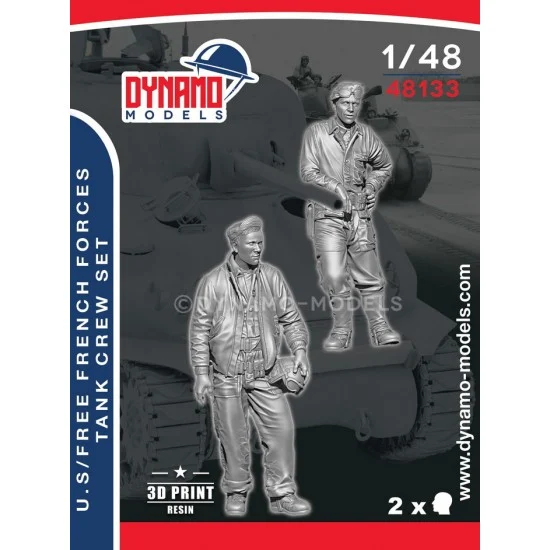 Dynamo 48133 1/48 US / Free French Forces Tanker Crew Set (2 figures) - Model Figures