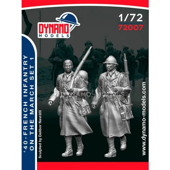 Dynamo 72007 1/72 French 1940 Infantryman Marching Set 1 (2 figures) - Model Figures