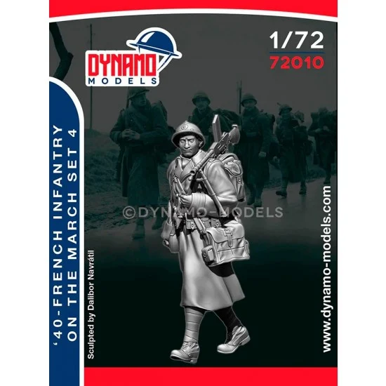 Dynamo 72010 1/72 French 1940 Infantryman Marching Set 4 (2 figures) - Model Figures