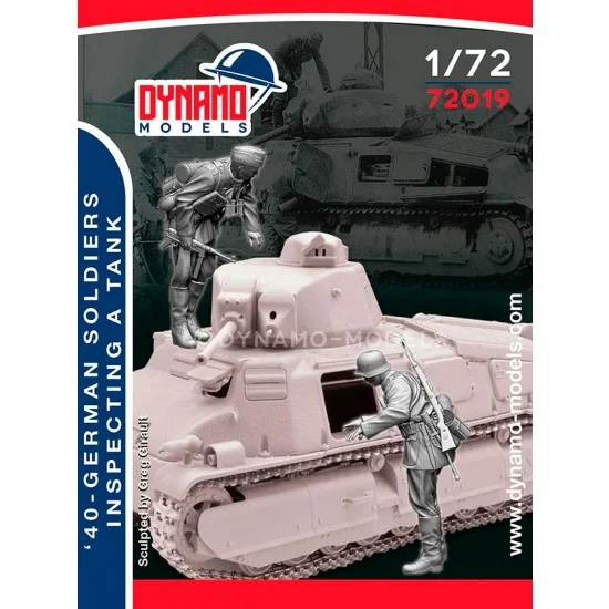 Dynamo 72019 1/72 German Infantry (early war) inspecting a Tank Set 1940 (2 figures) - Model Figures