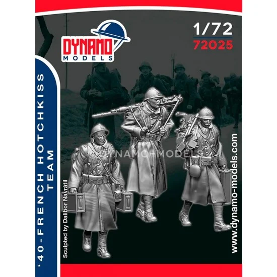 Dynamo 72025 1/72 French 1940 Hotchkiss Team (3 figures) - Model Figures