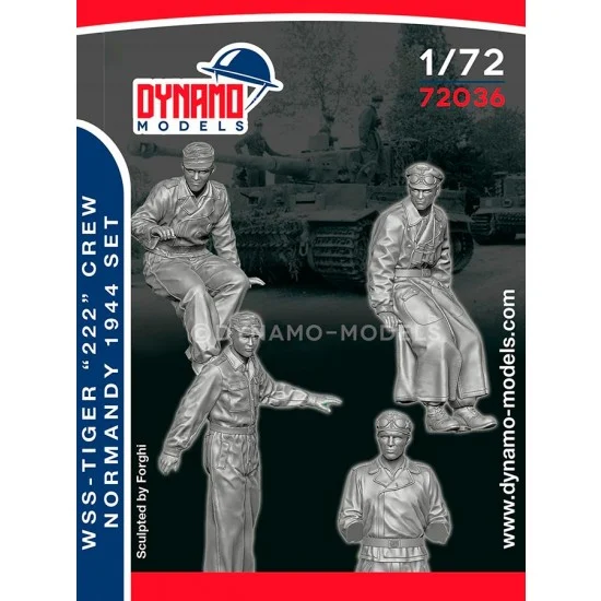 Dynamo 72036 1/72 WSS Tiger 222 Crew Normandy 1944 Set (4 figures) - Model Figures