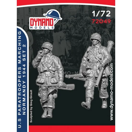 Dynamo 72049 1/72 US Paratrooper Marching Ver.2, Normandy 1944 (2 figures) - Model Figures