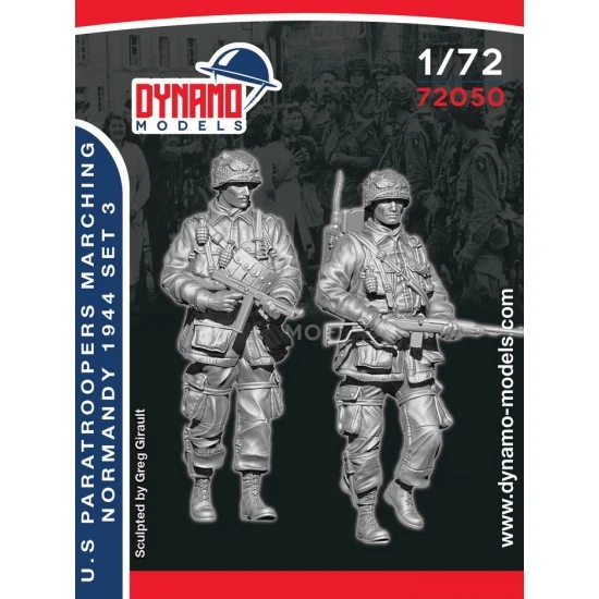 Dynamo 72050 1/72 US Paratrooper Marching Ver.3, Normandy 1944 (2 figures) - Model Figures