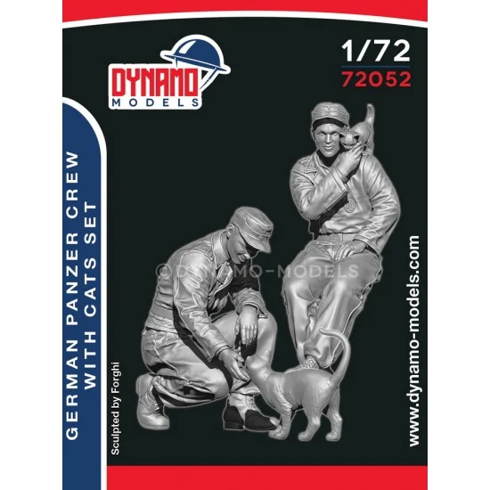 Dynamo 72052 1/72 German Panzer Crew with Cat Set (2 figures) - Model Figures