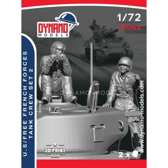 Dynamo 72062 1/72 US / Free French Forces Tankers 1944 Set 2 (2 figures) - Model Figures