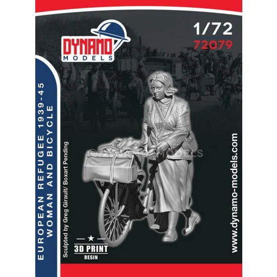 Dynamo 72079 1/72 Civilian - Refugee Woman and Bicycle