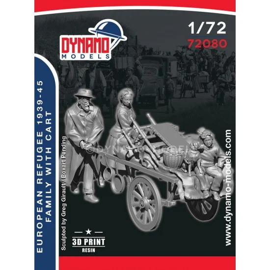 Dynamo 72080 1/72 Civilian - Refugee Family with cart