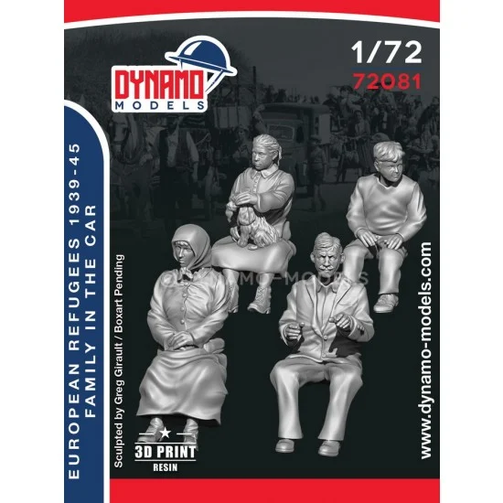 Dynamo 72081 1/72 Civilian - Refugees Family in the Car