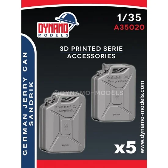 Dynamo A35020 1/35 German Jerry Can Sandrik (5x open cap, 5x closed cap) - Scenics & Diorama