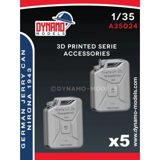 Dynamo A35024 1/35 German Jerry Can Nirona 1943 (5x open cap/5x closed cap) - Scenics & Diorama