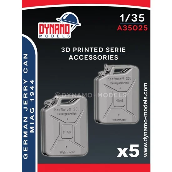 Dynamo A35025 1/35 German Jerry Can MIAG 1944 (5x open cap, 5x closed cap) - Scenics & Diorama