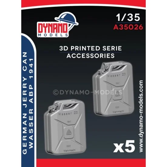 Dynamo A35026 1/35 German Jerry Can Wasser ABP 1941 (5x open cap/5x closed cap) - Scenics & Diorama