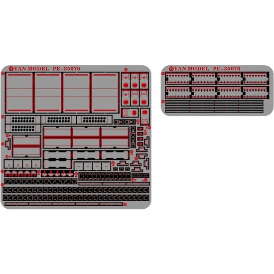 Yan Model PE35070 1/35 37mm Flak43 Ammunition with 8-Round Clips and Ammo Boxes