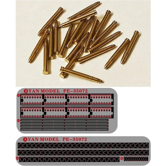 Yan Model PE35072 1/35 37mm Flak43 Ammunition (8-Round Clip Set)