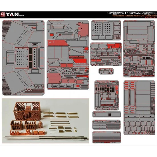 Yan Model PE35111 1/35 'Super Nashorn' Sd.Kfz.164 'Nashorn' Detail Parts for Tamiya 35335 - Military Vehicles & Tanks