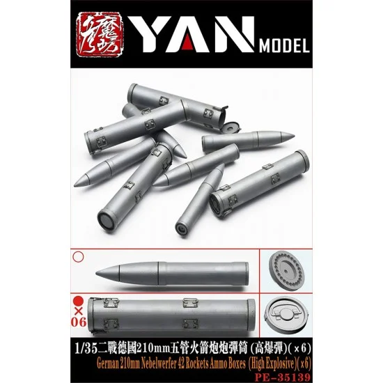 Yan Model PE35139 1/35 WWII German 210mm Five-Barrel Rocket Launcher Tubes #HEAT (6pcs)