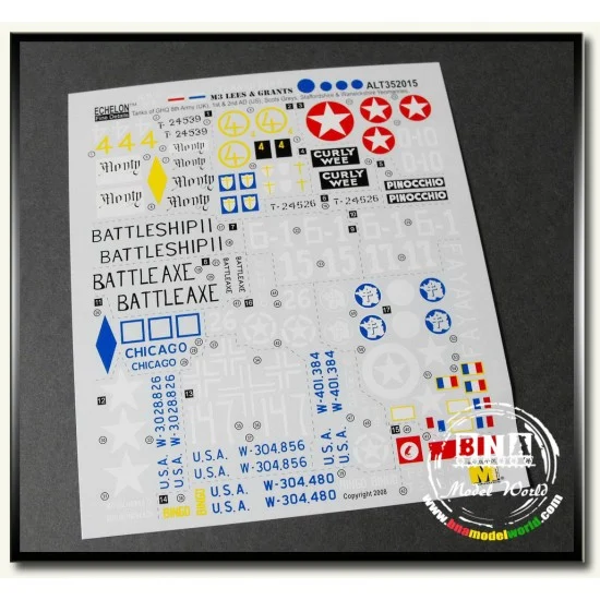 Echelon Fine Details ALT352015 Decals for 1/35 Lees & Grants (North Africa & Europe) - Military Vehicles & Tanks