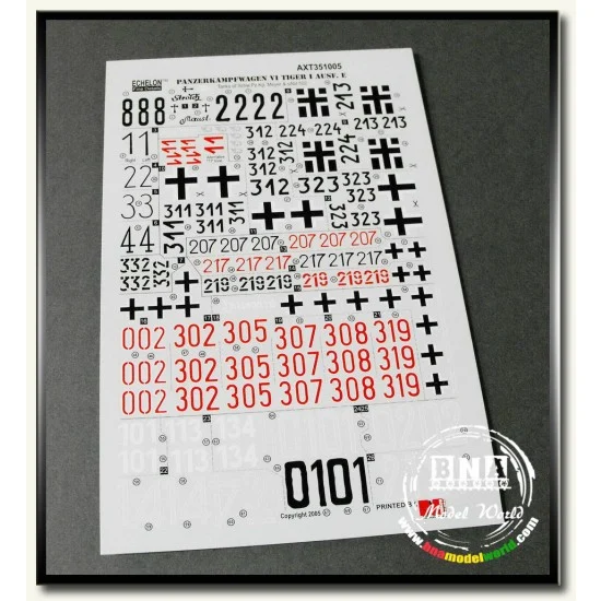 Echelon Fine Details AXT351005 Decals for 1/35 Schwere PzAbt 502 & Schw.Pz.Kp. Meyer Tiger Is - Military Vehicles & Tanks