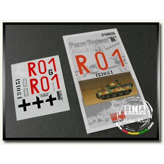 Echelon Fine Details D166020 Decals for 1/16 Panzer Regiment "HG" Panther Ausf G - Military Vehicles & Tanks