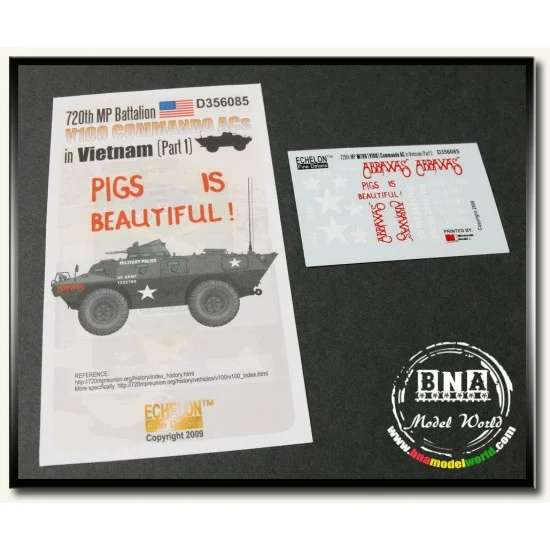 Echelon Fine Details D356085 Decals for 1/35 720th Military Police Battalion V100s in Vietnam (Part 1) - Military Vehicles & Tanks