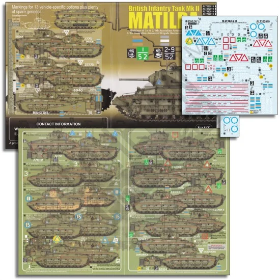 Echelon Fine Details ALT352019 1/35 Australian Matildas Decals (Part 1) - Military Vehicles & Tanks