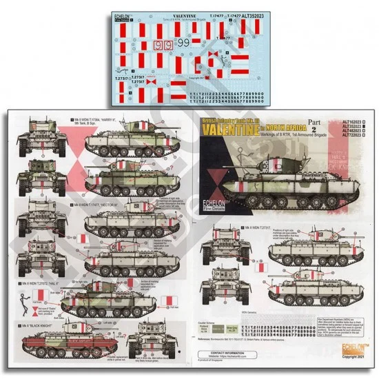 Echelon Fine Details ALT352023 Decals for 1/35 Valentines in North Africa (Pt 2) - Military Vehicles & Tanks