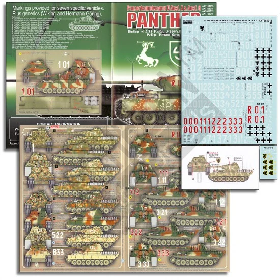 Echelon Fine Details AXT351015 1/35 Wiking and Hermann Goring Panthers (Ausf As & Gs) Decals - Military Vehicles & Tanks