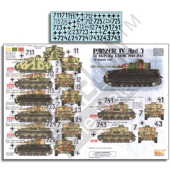 Echelon Fine Details AXT351030 1/35 LAH Panzer IV Ausf. Js 1944-1945 Decals