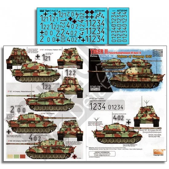 Echelon Fine Details AXT351045 Decals for 1/35 Schwere Panzerabteilung 507 Tiger Iis - Military Vehicles & Tanks