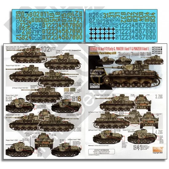 Echelon Fine Details AXT351046 1/35 Pz-Abt z.b.V. 66 Panzer I Fs, II Js and IV F2/Gs Decals
