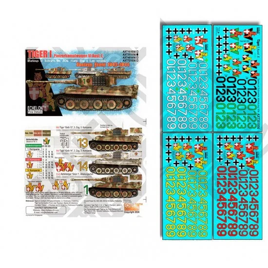 Echelon Fine Details AXT351056 1/35 SchPzAbt 506 Tiger Is Decal - Eastern Front 1943