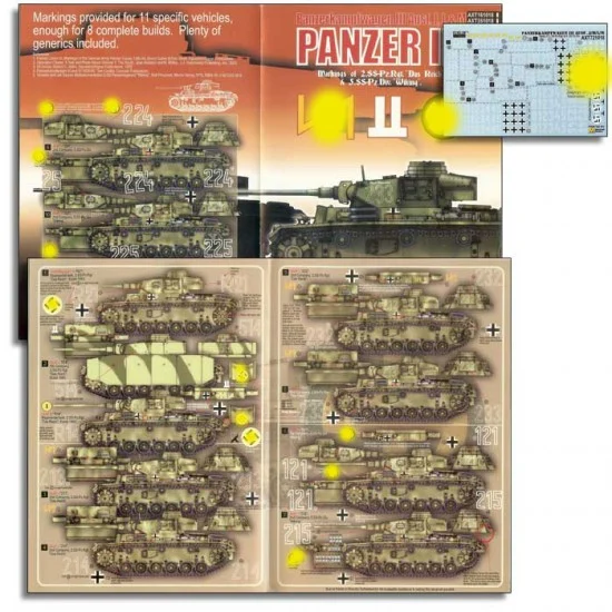 Echelon Fine Details AXT721018 1/72 Das Reich & Wiking Panzer III Ausf J/L/Ms Decals - Military Vehicles & Tanks